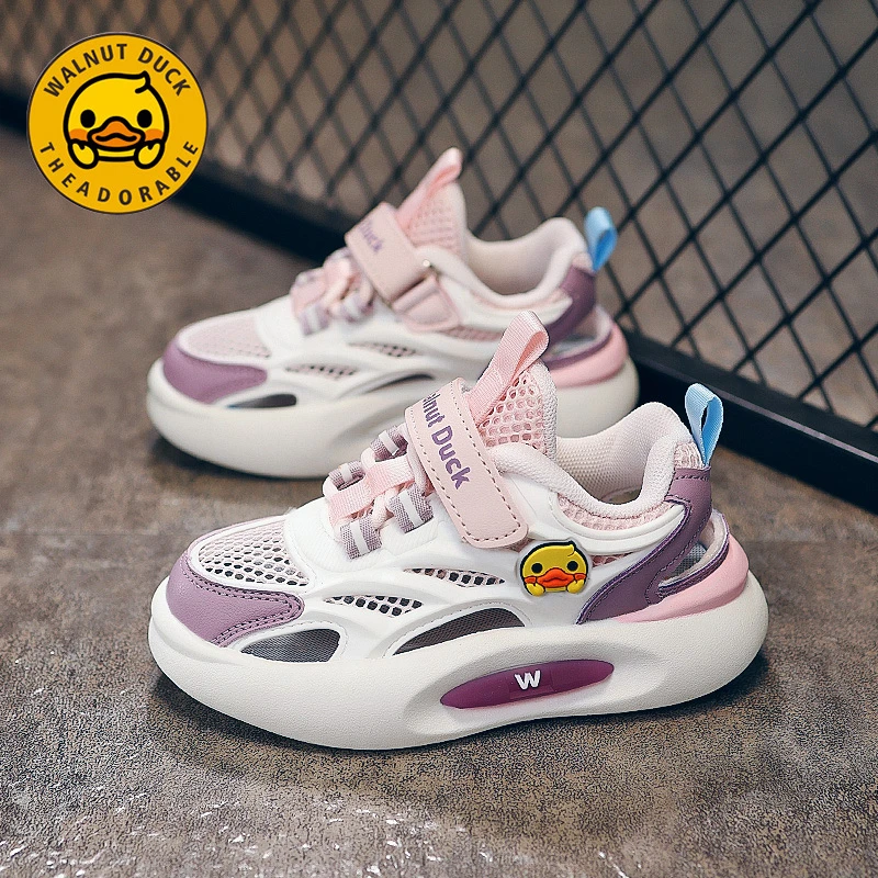 小黄鸭女童凉鞋2024夏季单网透气中小童框子软底防滑宝宝运动鞋子