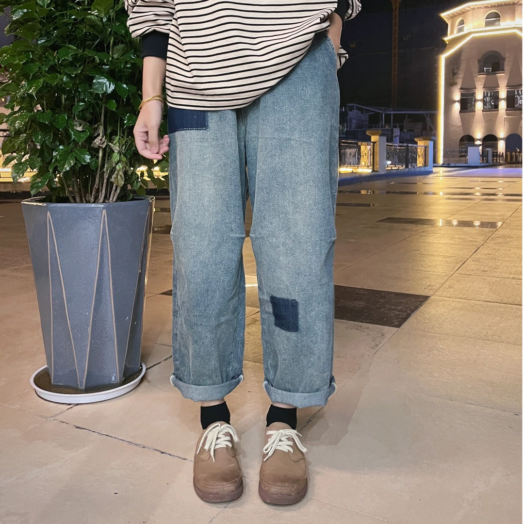 小璞「定制款」小宽松牛仔裤，复古，休闲，百搭。