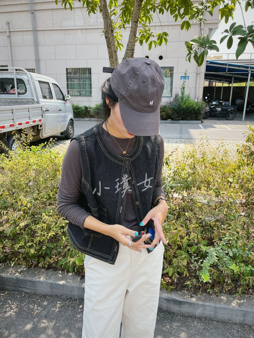 小璞「牛仔马甲」休闲，宽松，百搭，洋气。