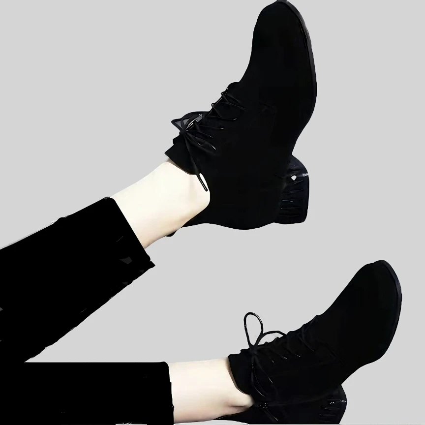 双 11 磨砂马丁靴新款时尚秋冬季靴中跟秋冬绒面短靴软底软面圆头