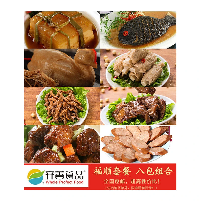 齐善素食八种套餐纯素鸡鱼鸭东坡丸肉丝仿荤佛家纯素斋菜佛家蛋白