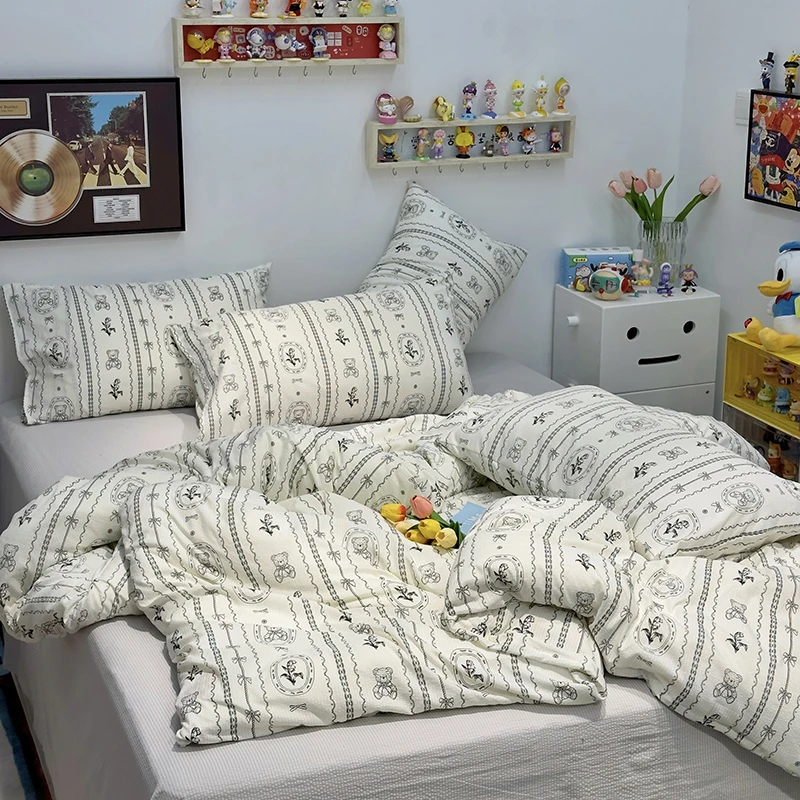 富士商店【套件泡泡纱】春夏新款有氧泡泡棉套件小清新可爱套件碎花