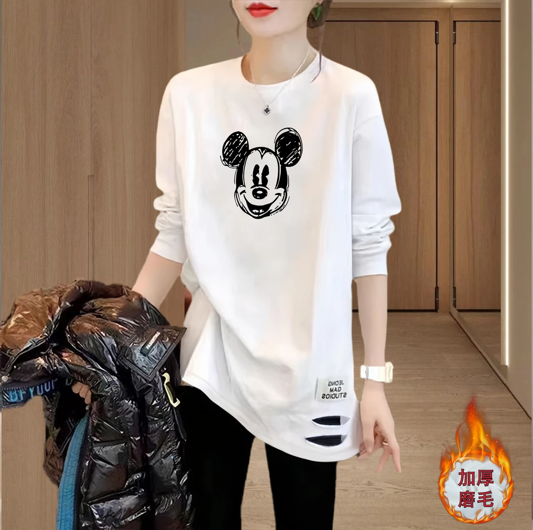 中长款搭配芭比裤鲨鱼裤打底衫女内搭遮屁股叠穿t恤破洞白色上衣