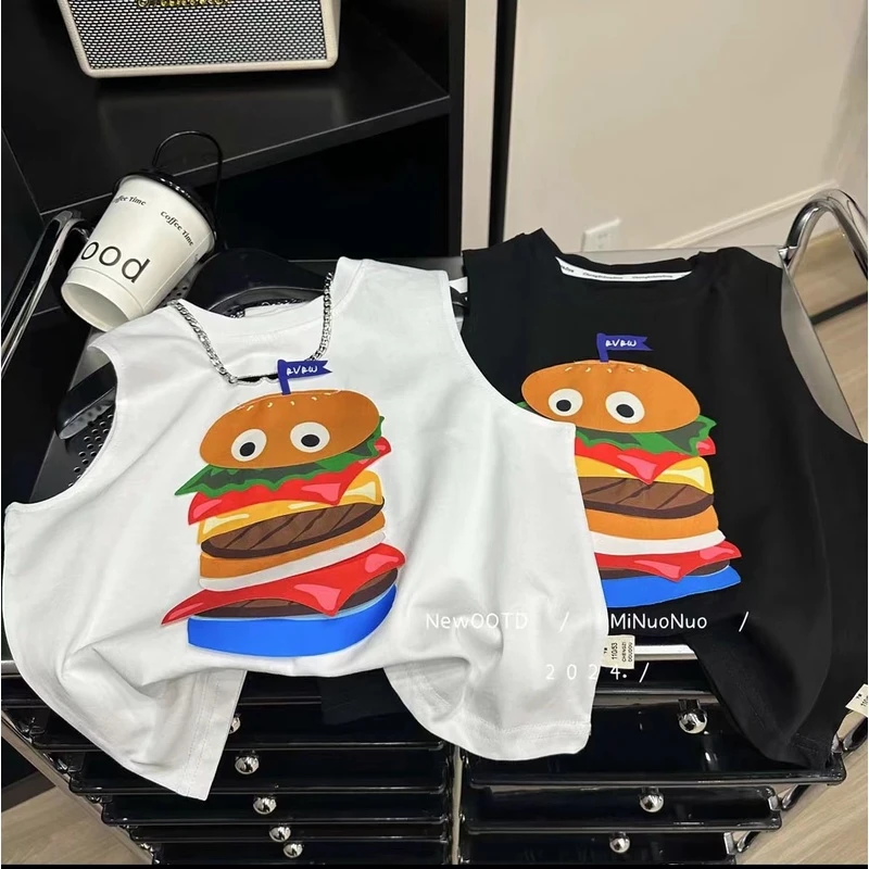 儿童百搭背心夏季宽松圆领韩版时尚潮流无袖上衣2025