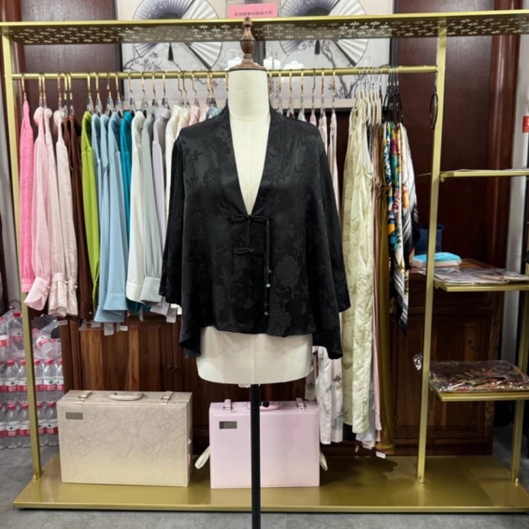 100%桑蚕丝中式开衫