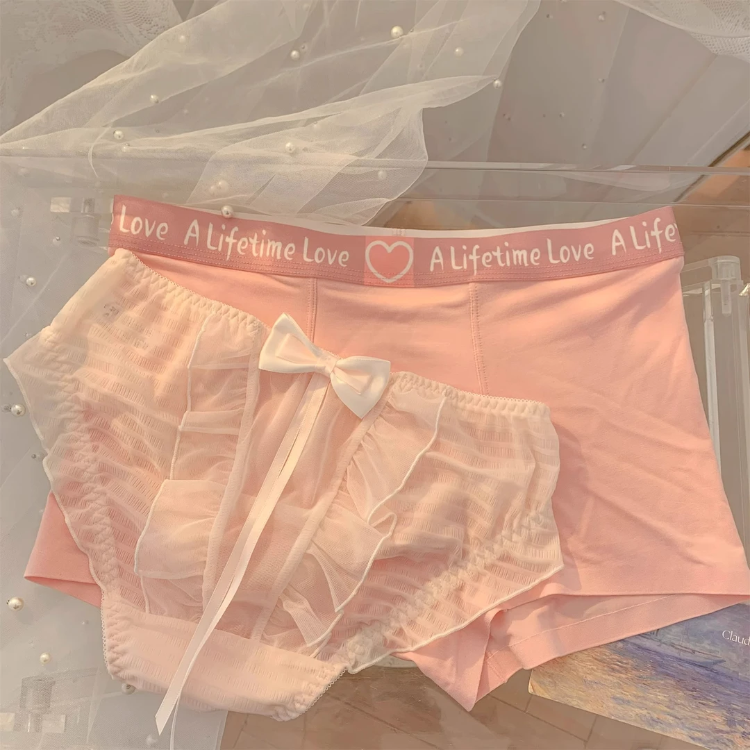 RoseMemo情侣内裤纯欲风一男一女蕾丝性感情调2025新款纯棉裆透气