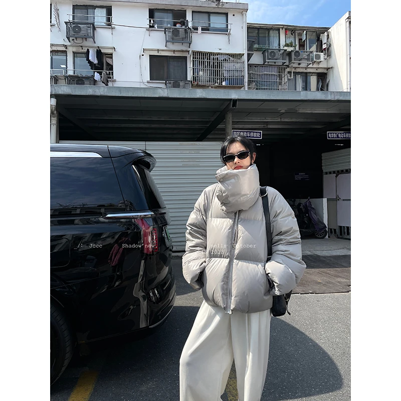 JCCC影子【天空之境】灰色短羽白鸭绒宽松时尚短款百搭上衣JE3JYW10