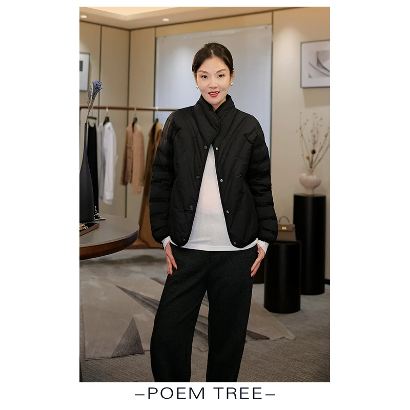 poem treeA“温暖型格”无缝压胶防水新工艺短款羽绒服DL2449