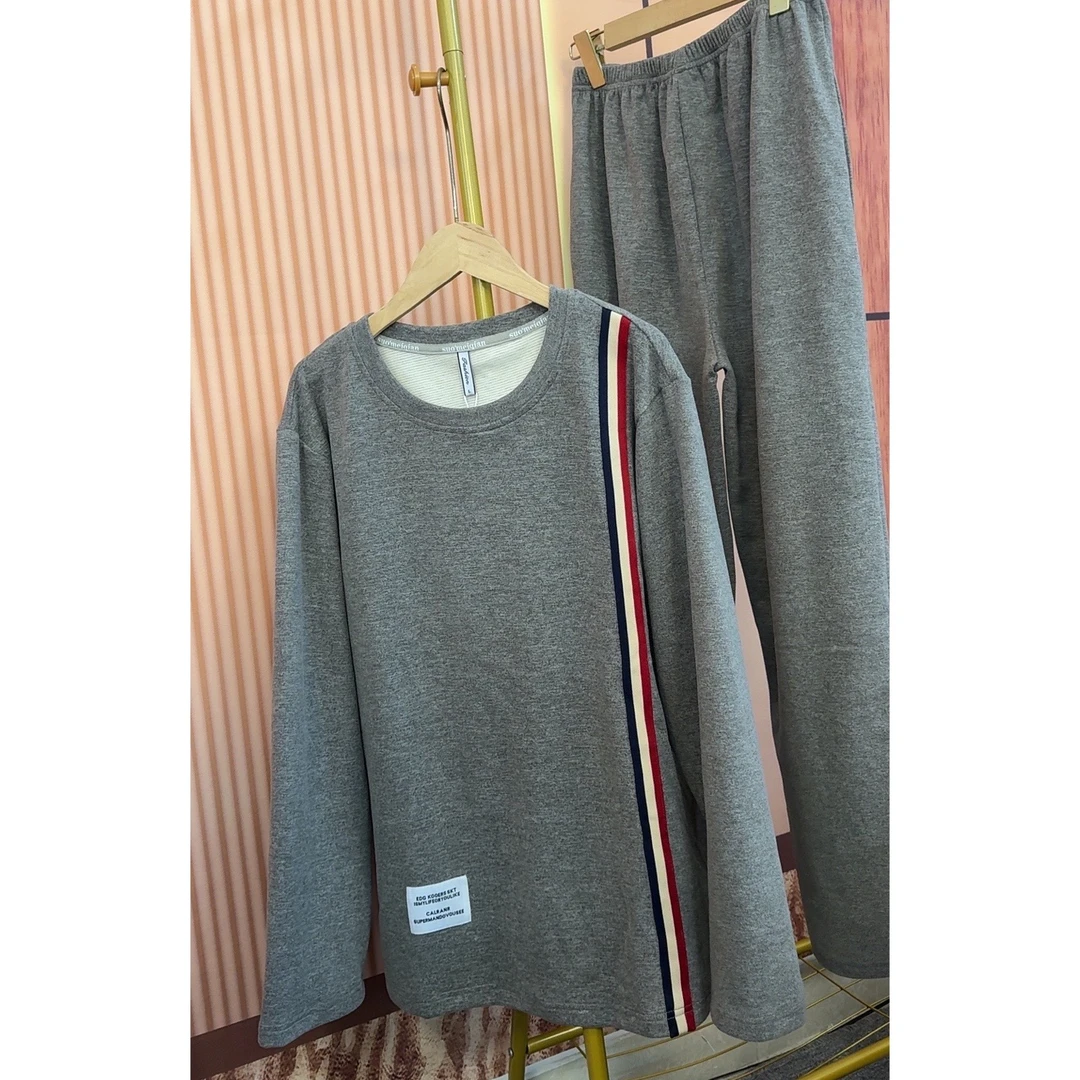 冬季加厚睡衣男新款长袖长裤百搭时尚简约家居服（简约男孩）