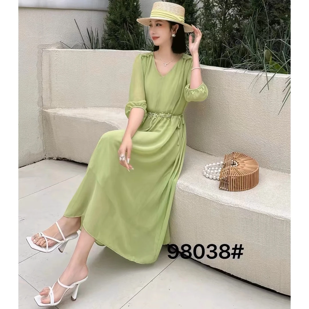 丽菲雅实体店连衣裙显瘦气质98038