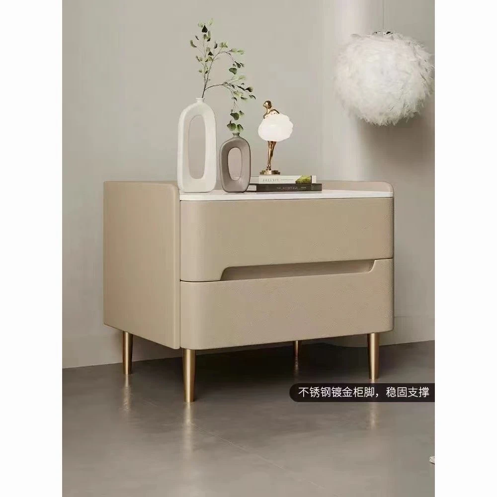 [小扬哥推荐]全实木意式床头柜简约现代卧室家用轻奢岩板床边收纳