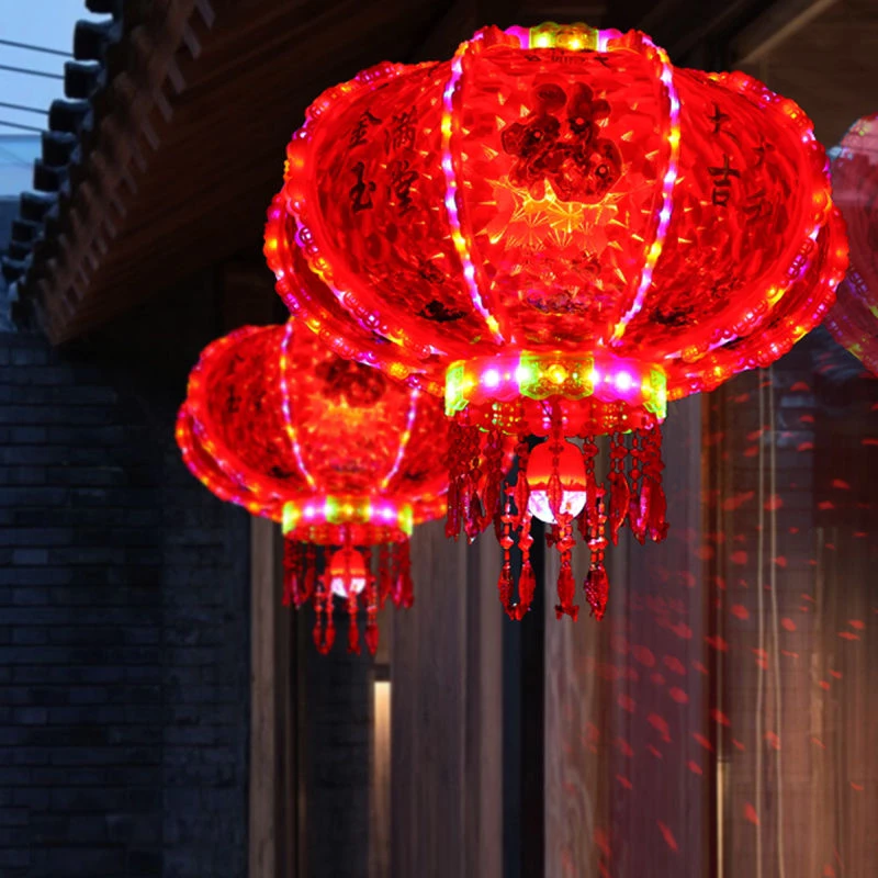 【单个】春节灯笼七彩流水节日新年led旋转走马灯节庆传统婚庆现代