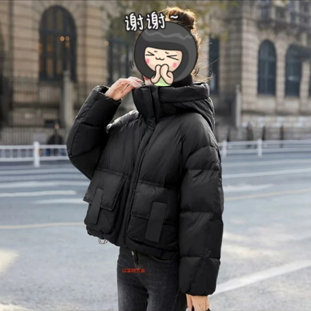 短款时尚休闲连帽宽松加厚保暖冬季百搭女士情侣潮流韩版棉服11