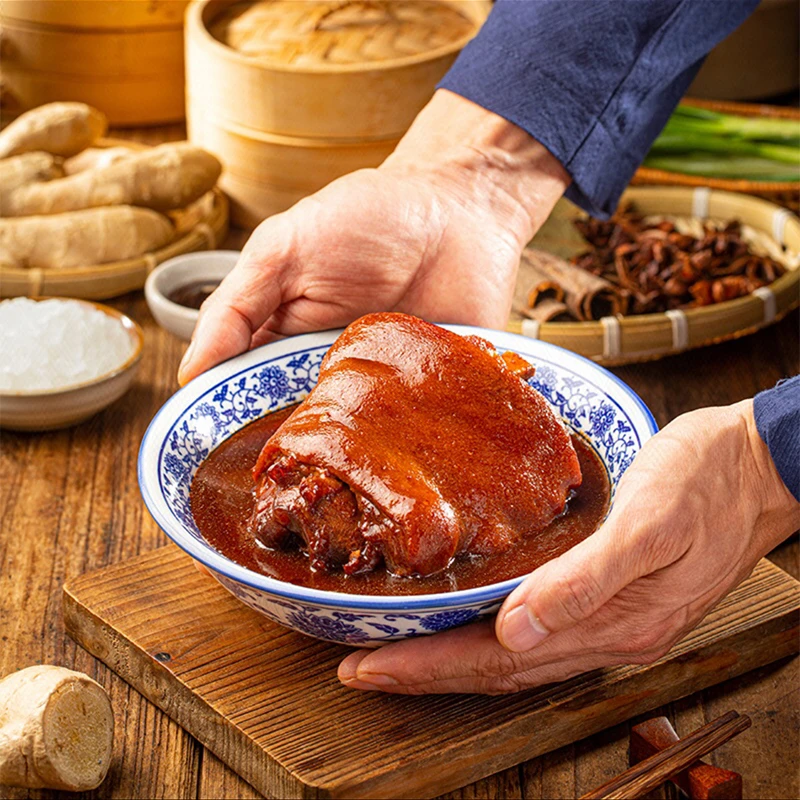 萌佳萌上海特产红烧蹄髈酱猪肘子500g整只装即食熟食