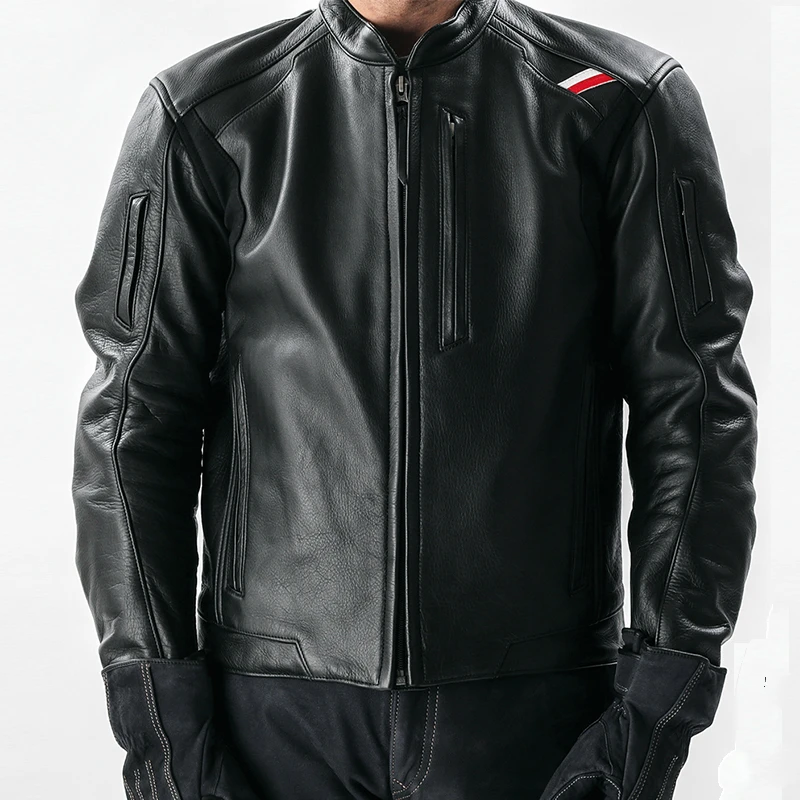 KUSHITANI富士山骑行皮衣摩托运动男女牛皮水洗耐磨耐撕裂K-0681