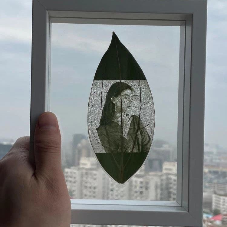 520情人节送老婆女朋友生日礼物叶雕定制刻照片