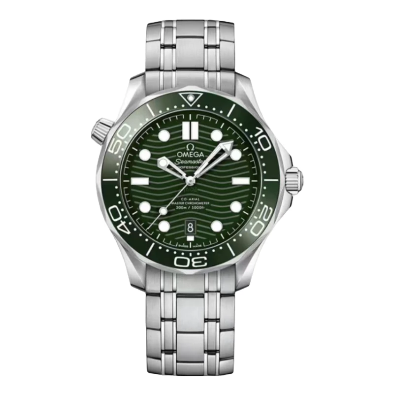 未使用 Omega/欧米茄 海马300系列绿钢公价48100男机械表经典