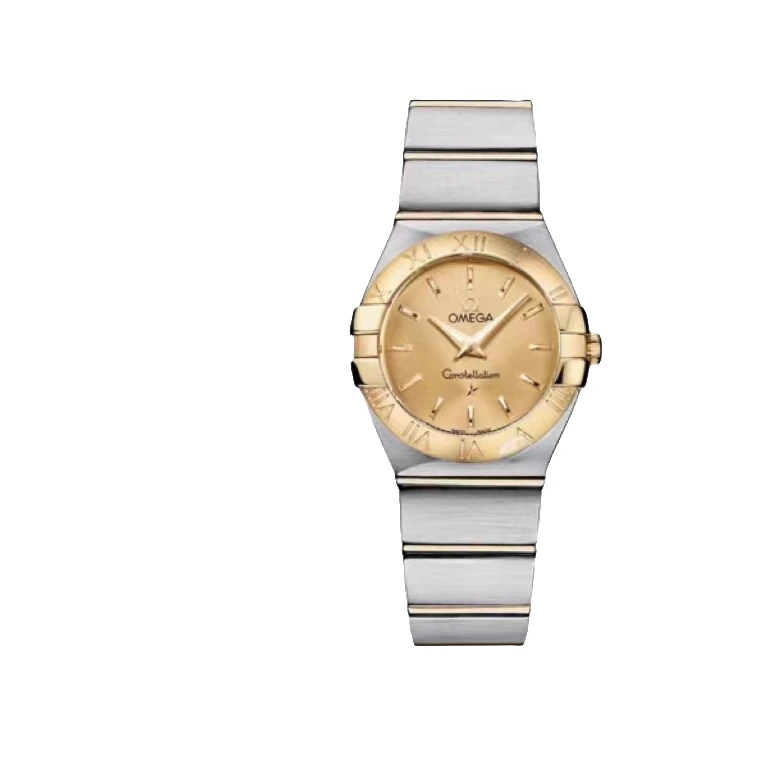 99新 Omega/欧米茄  星座女表/27表径/石英单表/金盘调刻女士手表