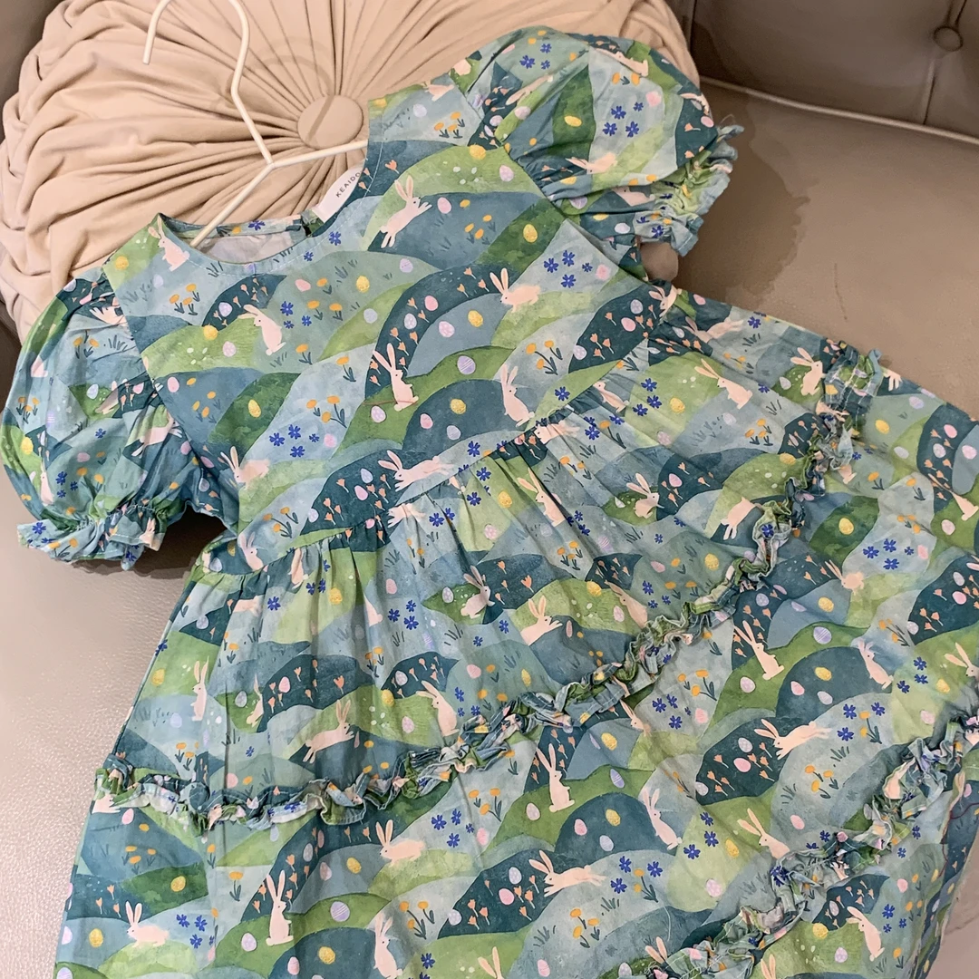 [断码特价]K1105-油画风格 棉布长裙