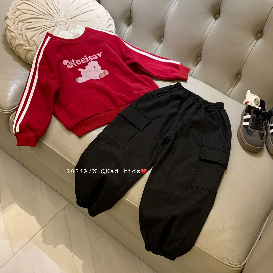 [特惠]K1245-插肩加绒卫衣+S3242-加绒工装裤