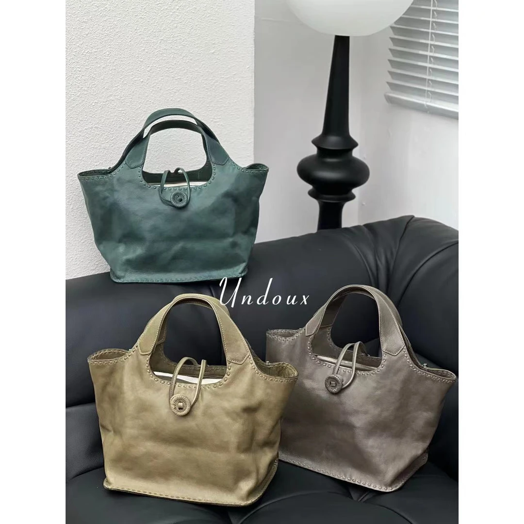 一只甜Undoux 甜的GT纽扣菜篮-水晶植鞣手缝蜡线