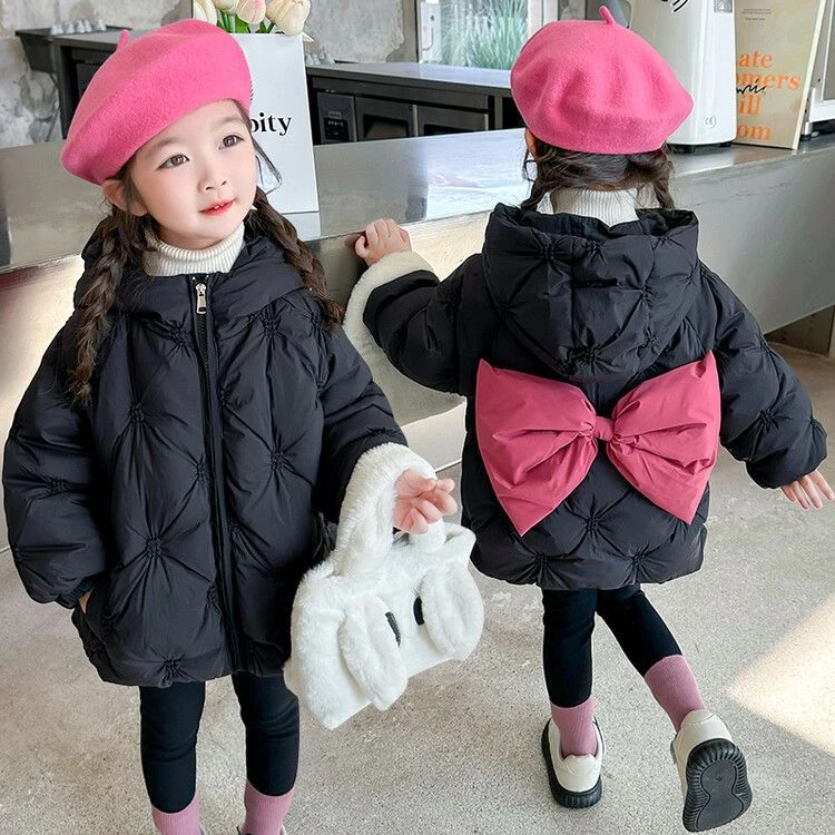女童服2023冬装鸭绒棉服冬季加厚外套新款儿童宝宝洋气