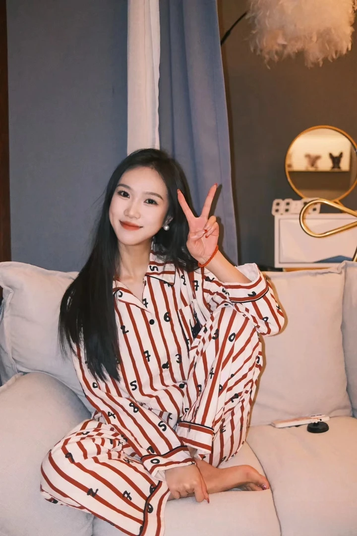 时梦也【野SP-数字条纹狗]纯棉加磨刺绣狗狗时尚可外穿家居服套装