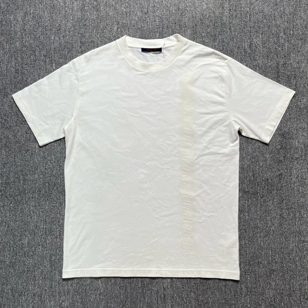 LV 浮雕胶印字母logo白色短袖/L码/99新/11490