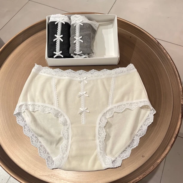 （一组三条）88573 85-125斤 漫步笔记 少女学院风舒适柔软内裤