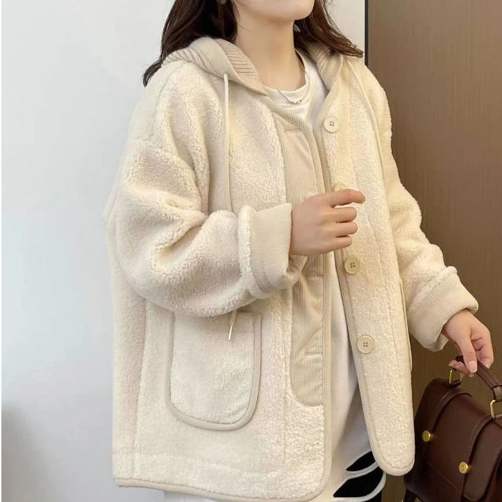 (原版)秋冬上衣女外套连帽可拆外套休闲加厚韩版加厚秋冬厚外套