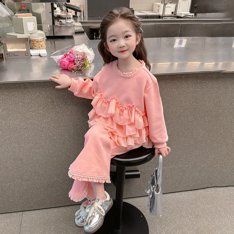 女童套装春秋2024新款儿童装网红韩版时尚公主宝宝春季洋气两件套