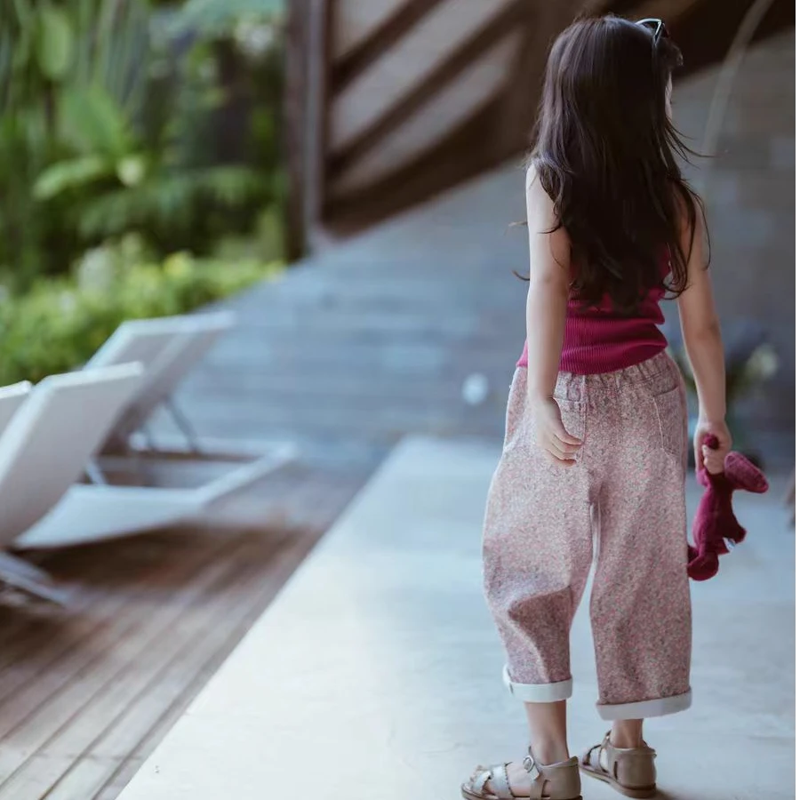 童装女童裤子2024新款春装儿童碎花休闲裤宝宝百搭时髦长裤洋气