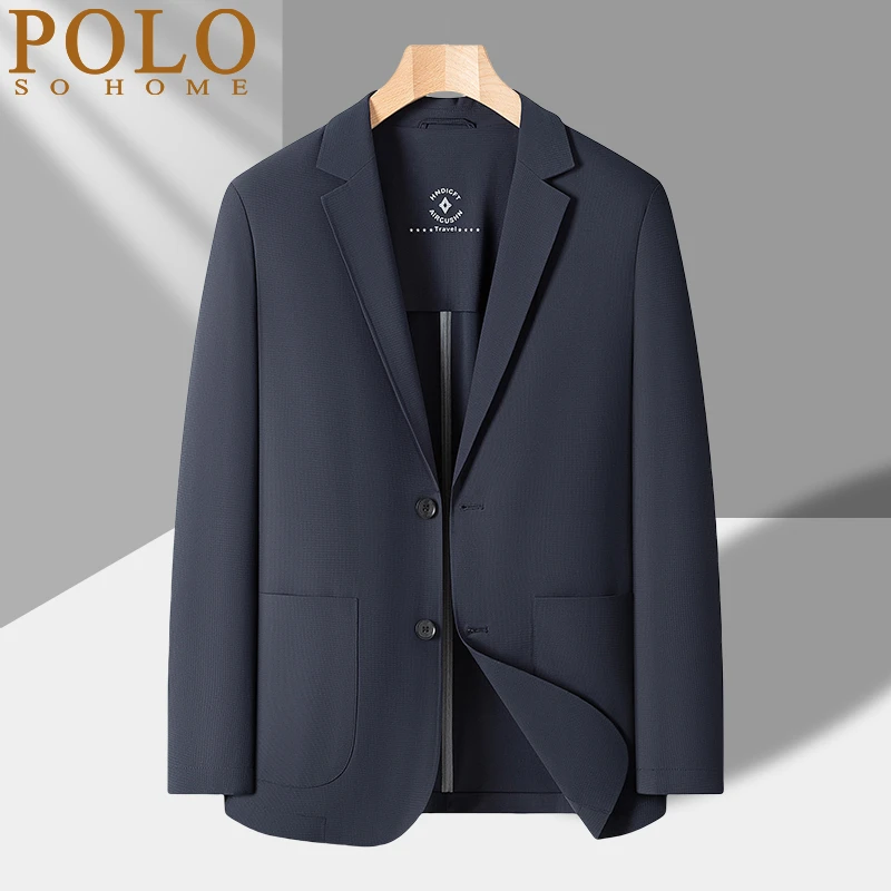 保罗冰丝薄款防晒西服外套男士夏季商务休闲西装简约纯色百搭单西