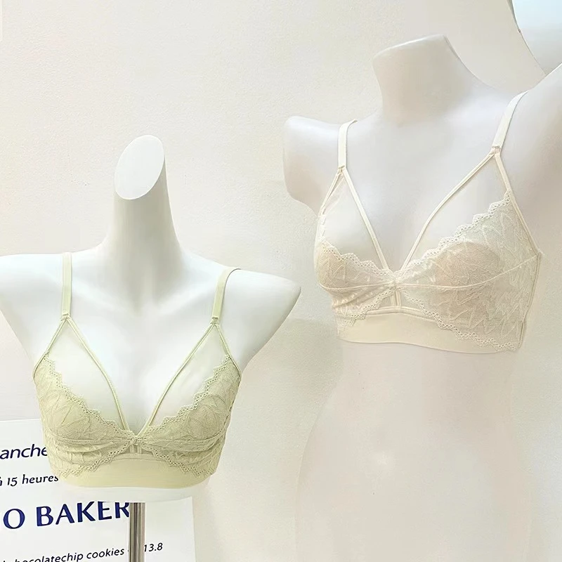 2284#蕾丝美背内衣舒适性感女士文胸透气薄款小胸少女无痕时尚bra