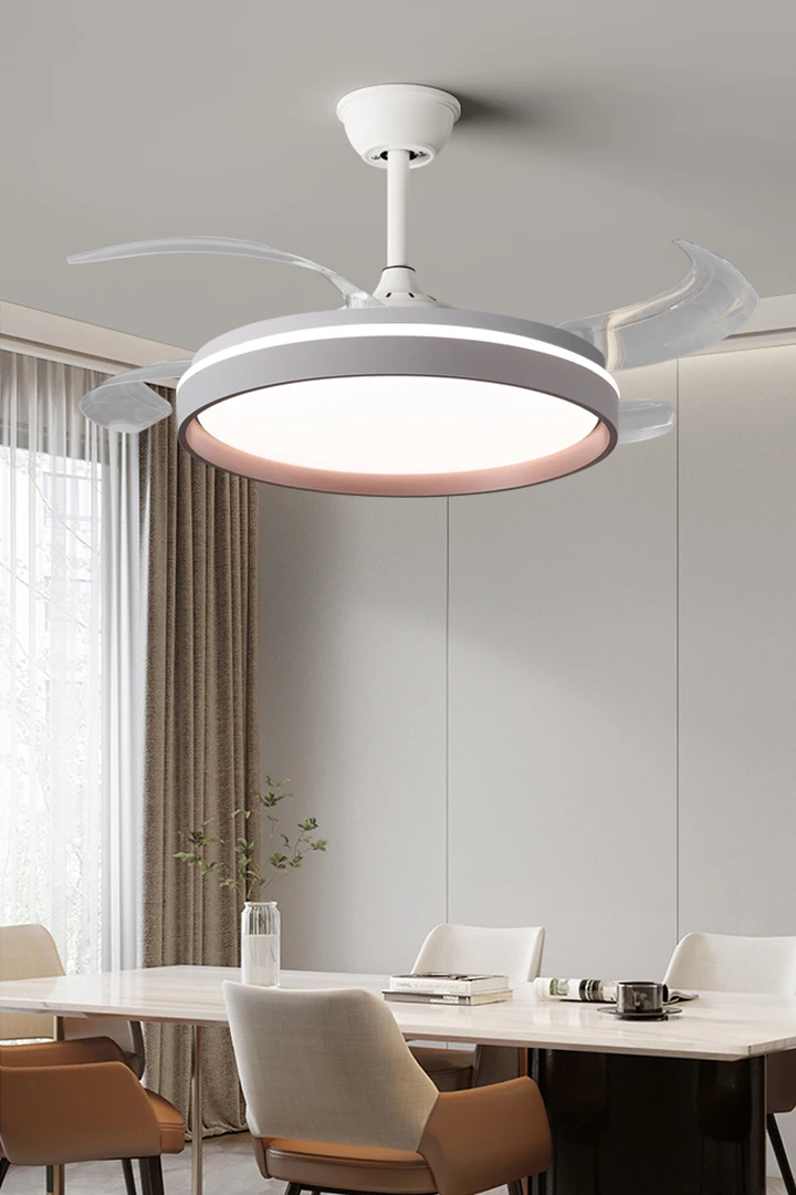 中山隐形静音电风扇灯风扇灯客厅卧室餐厅大气家用一体吊灯吊扇灯