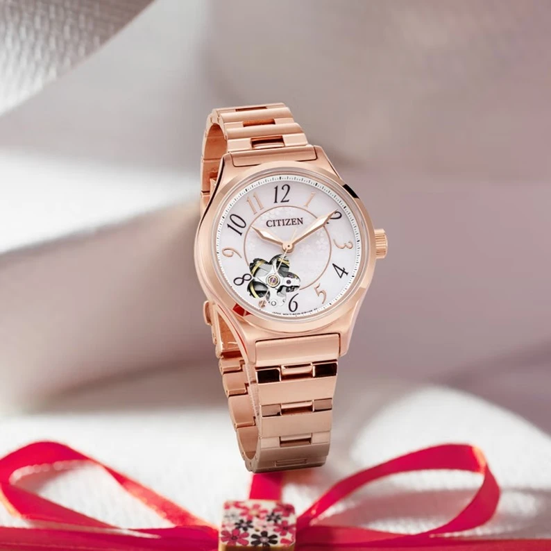 Citizen/西铁城自动机械镂空女表PC1007-65D