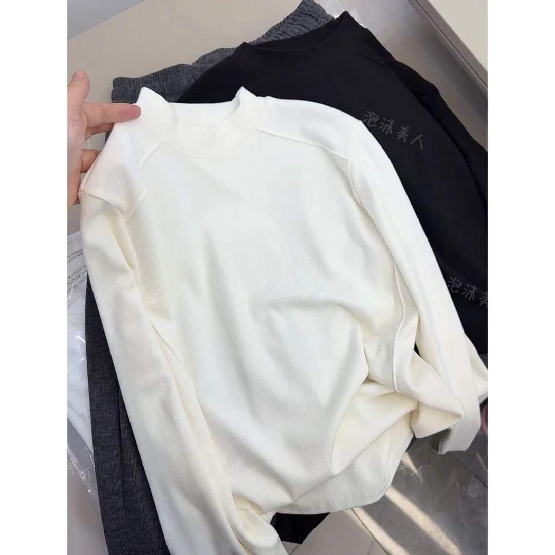 新鱼骨水溶」柔软百搭！好品质舒适亲肤不变形水溶半领加厚内搭长袖