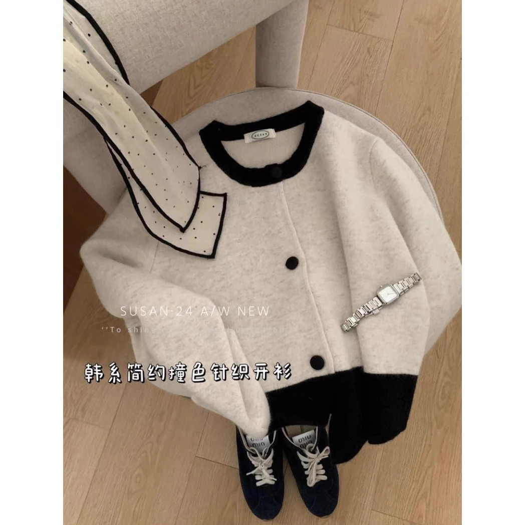 韩系简约小香风开衫好好看！！！