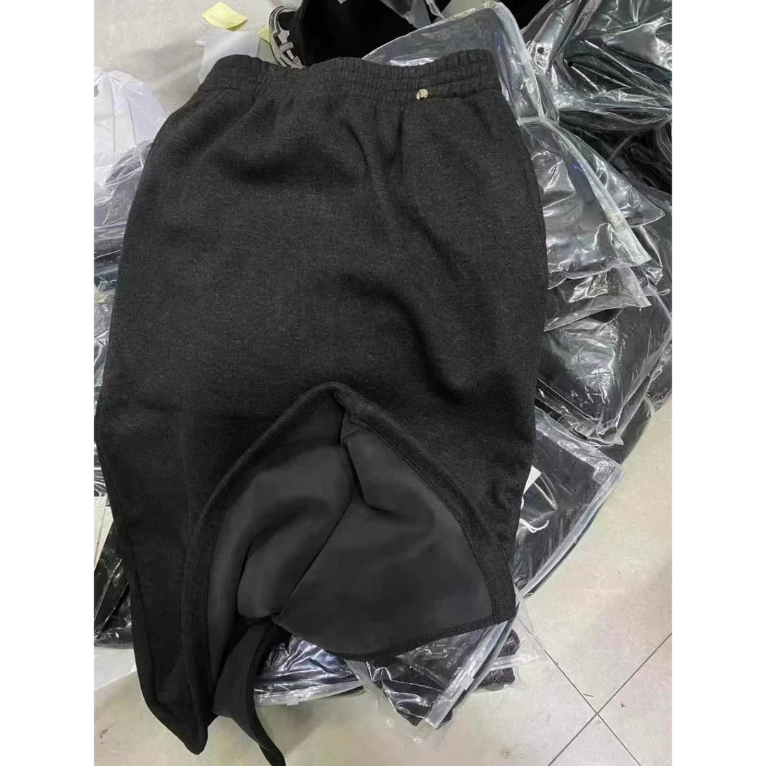 银片裙加绒」高腰显瘦86公分！加厚中长款松紧开叉贝壳扣弹力半身裙