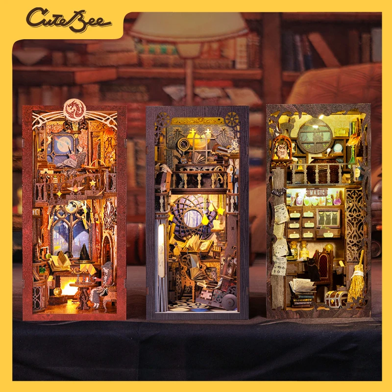 CuteBee【魔法合集】设计DIY小屋立体拼图木质拼装模型书立匠心制造