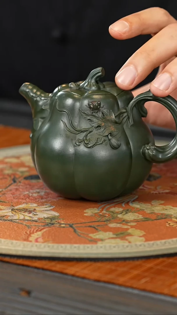 【闪购商品】紫砂茶壶CYL 绿泥 南瓜 230cc