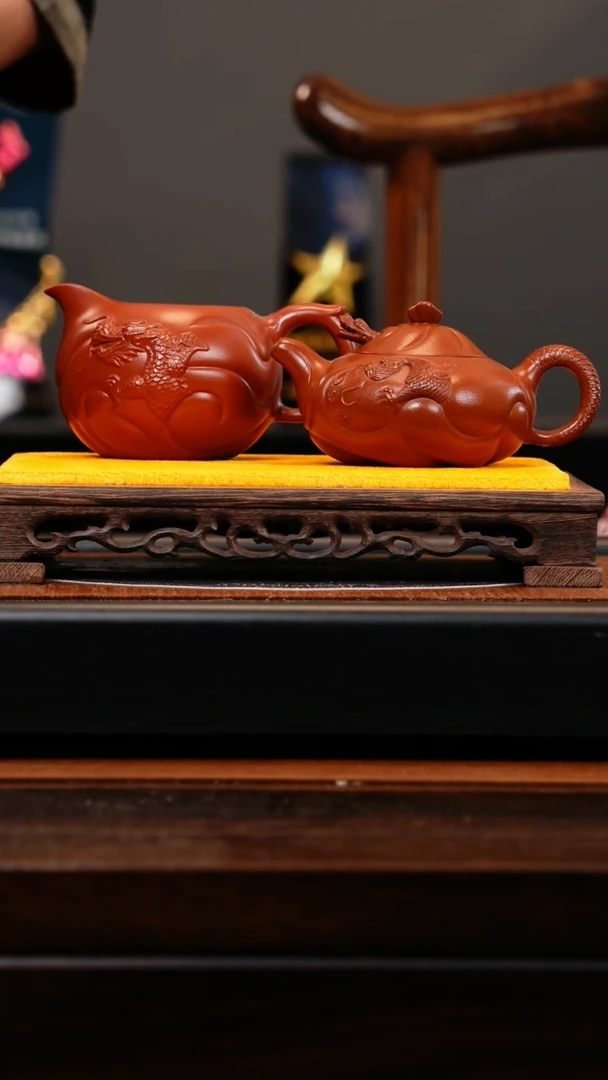 【闪购商品】紫砂茶壶YJB 大红袍 鱼化龙 200cc