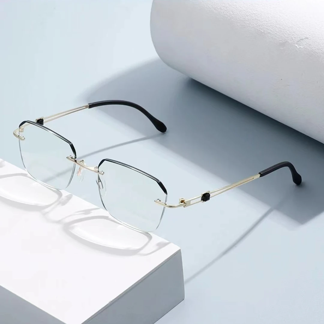 【男女同款】 高端时尚高颜值奢华金属无框设计 超轻防蓝光老花眼