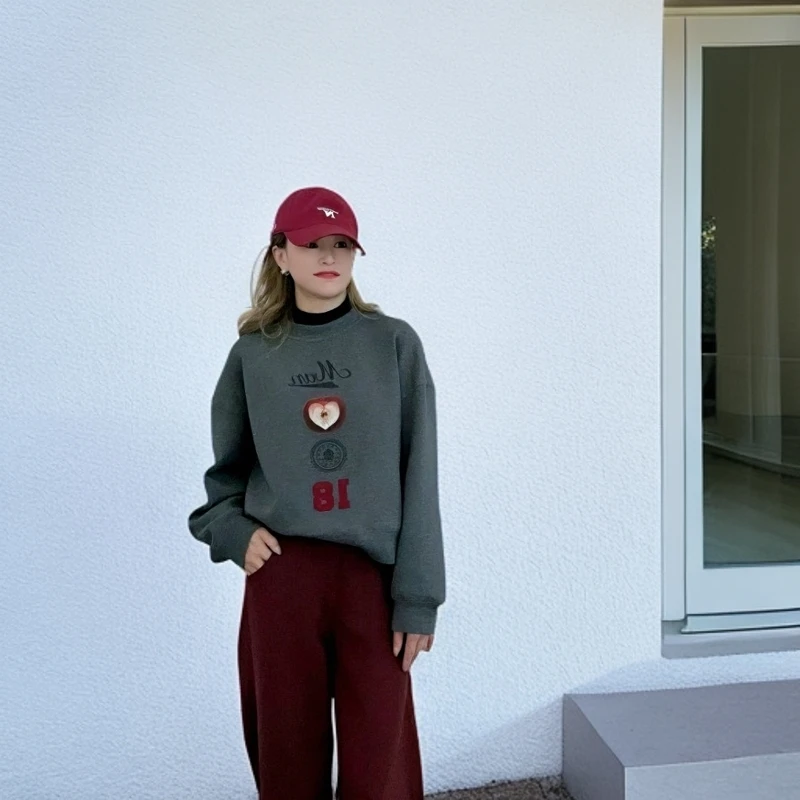 【JINYU品质】2024秋季休闲简约时尚宽松百搭女士卫衣