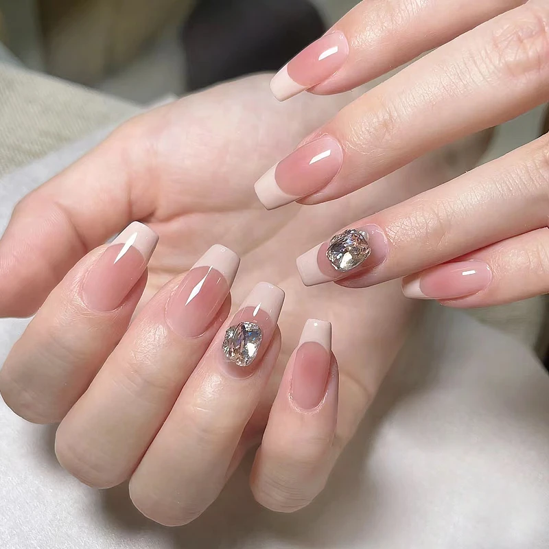 【腮红法式】美甲穿戴甲手工甲光疗甲指甲贴纸贴片短中长款指甲油