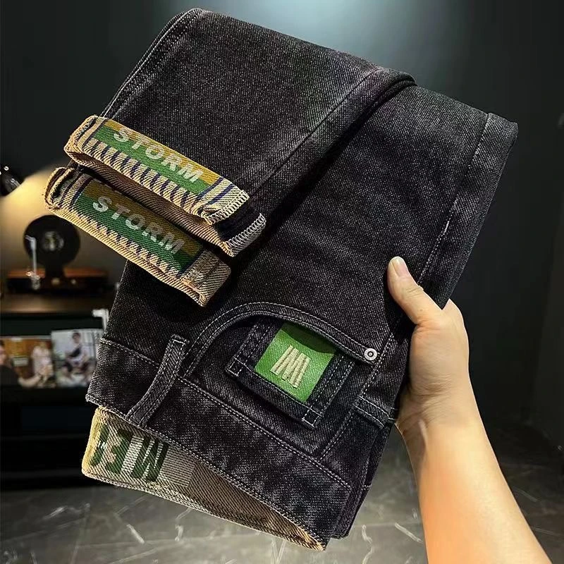 加绒加厚秋冬百搭款男士牛仔裤时尚轻奢修身直筒韩版简约潮流经典