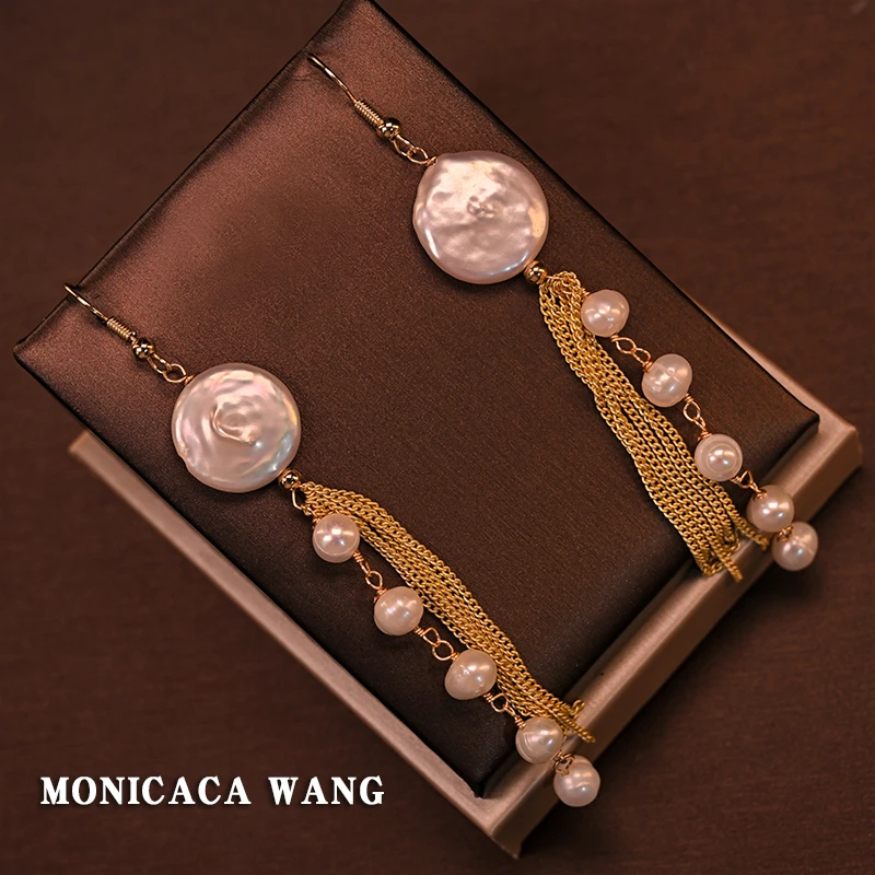 锌合金玻璃耳饰 【MONICACA WANG】五珠流苏耳饰ESA11