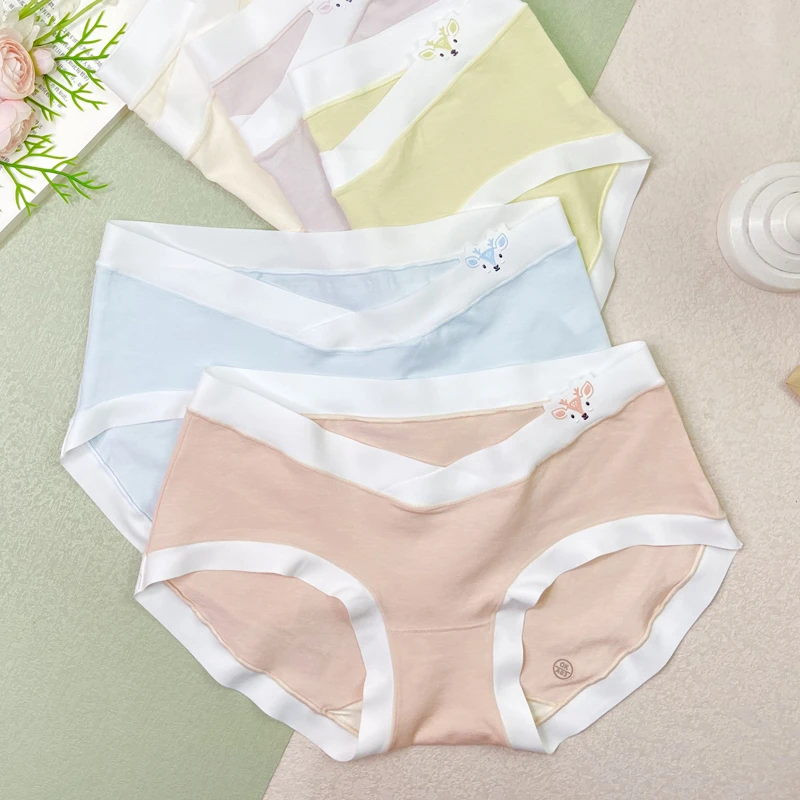 双11透气精梳棉低腰托腹孕妇内裤怀孕期纯棉三角裤底裤孕早中晚期