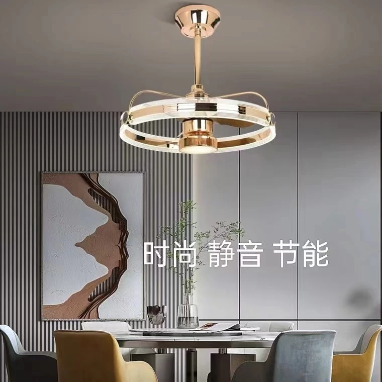8005新款热卖北欧风扇灯现代简约轻奢风格家用客厅餐厅风扇灯语音