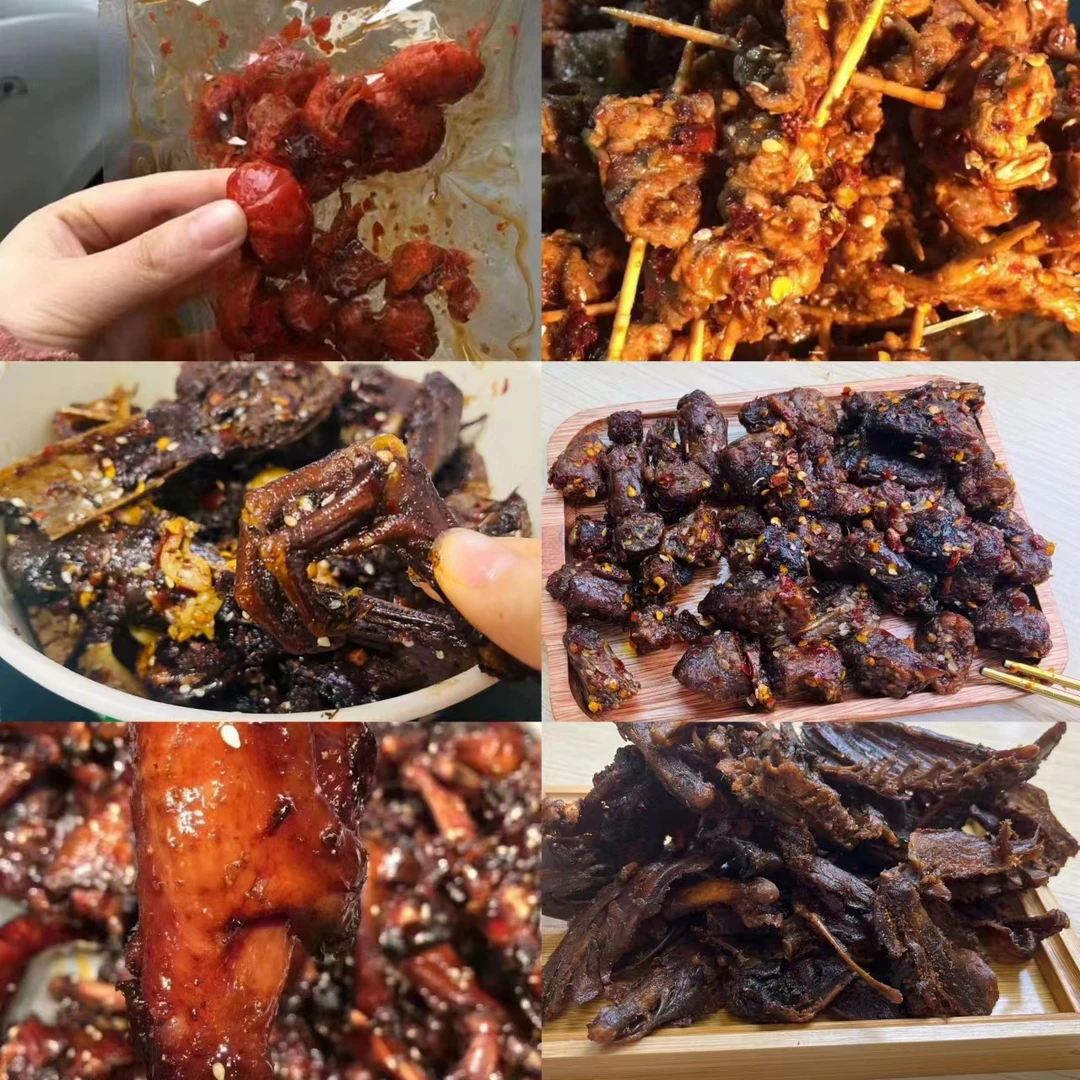 徐老板虾尾+牙签牛肉+梅子鸭+梅子辣脖+翅根（1个）+鸭骨头+翅中